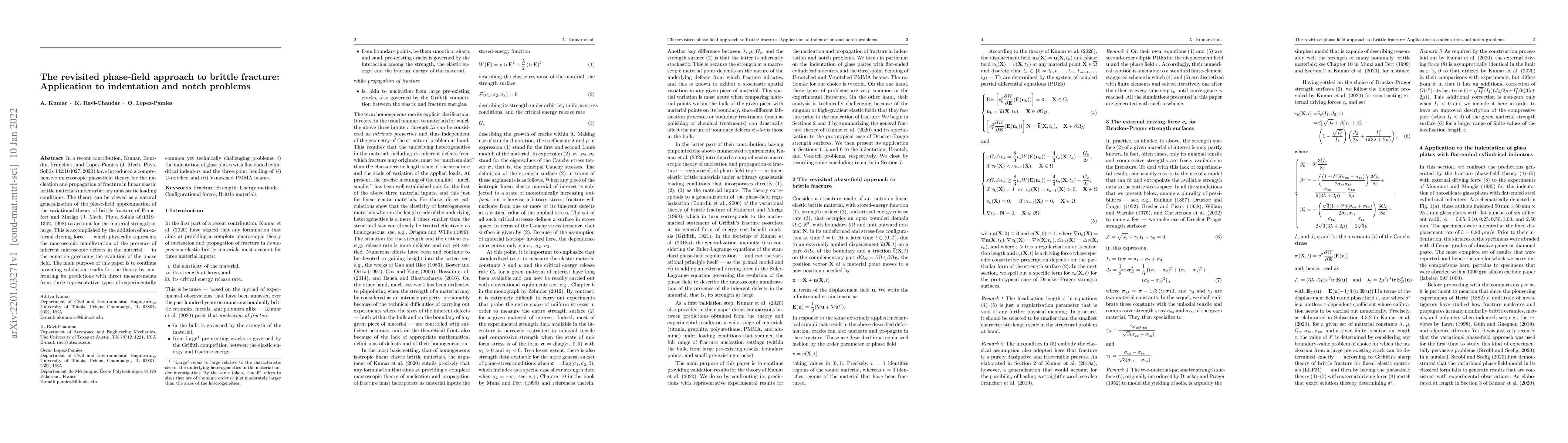 Thumbnail for The revisited phase-field approach to brittle fracture: Application to
  indentation and notch problems