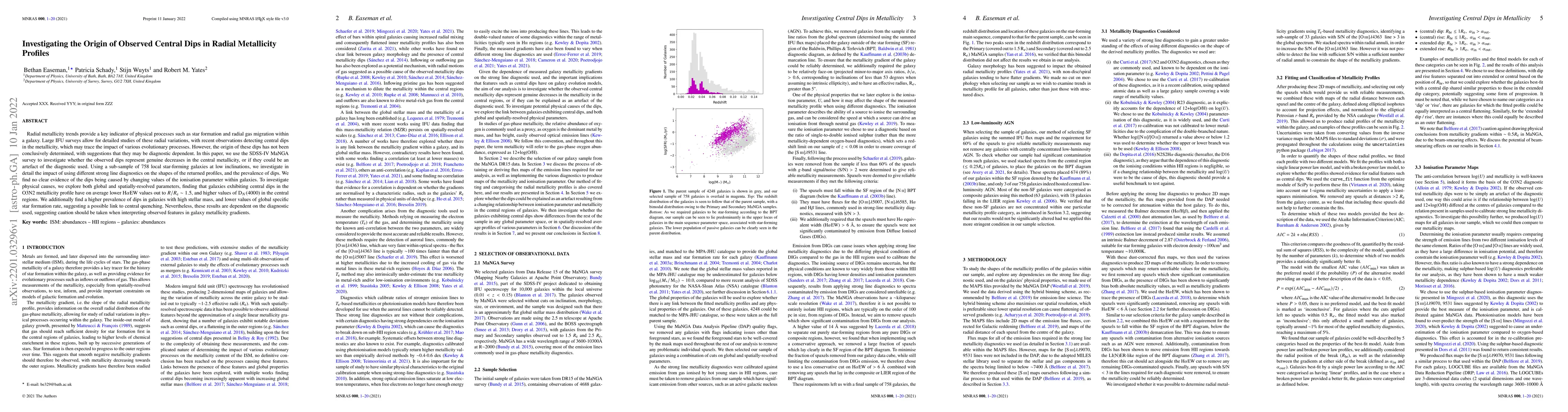 Thumbnail for Investigating the Origin of Observed Central Dips in Radial Metallicity
  Profiles