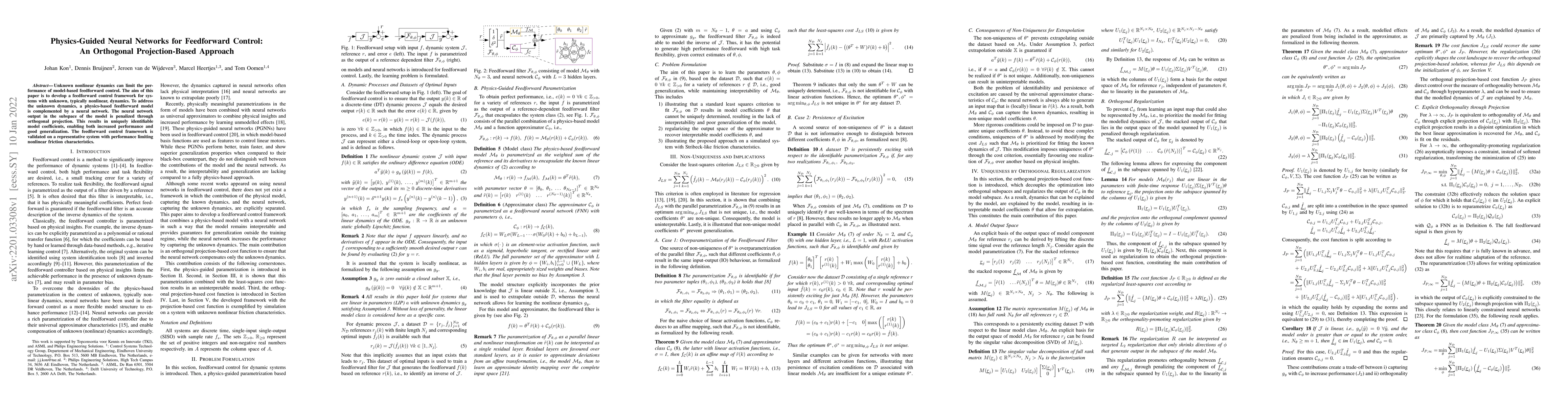 Thumbnail for Physics-Guided Neural Networks for Feedforward Control: An Orthogonal
  Projection-Based Approach