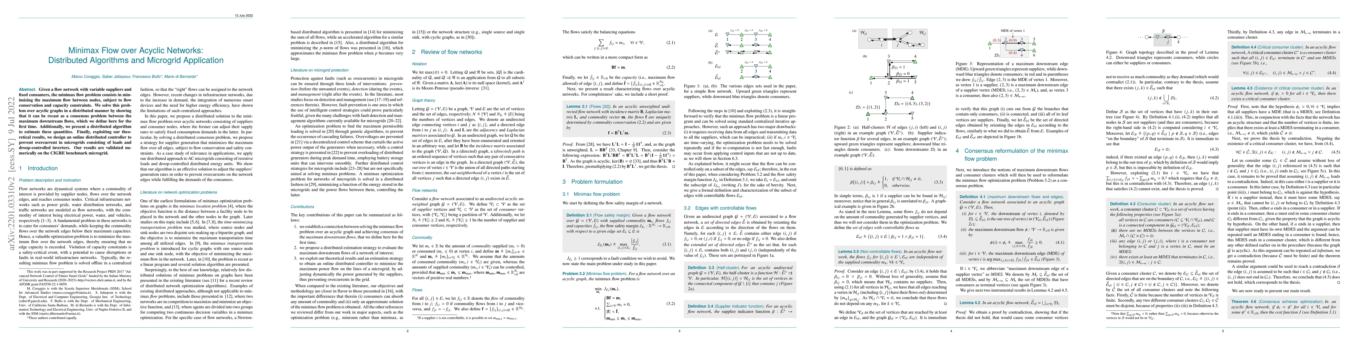 Thumbnail for Minimax Flow over Acyclic Networks: Distributed Algorithms and Microgrid
  Application