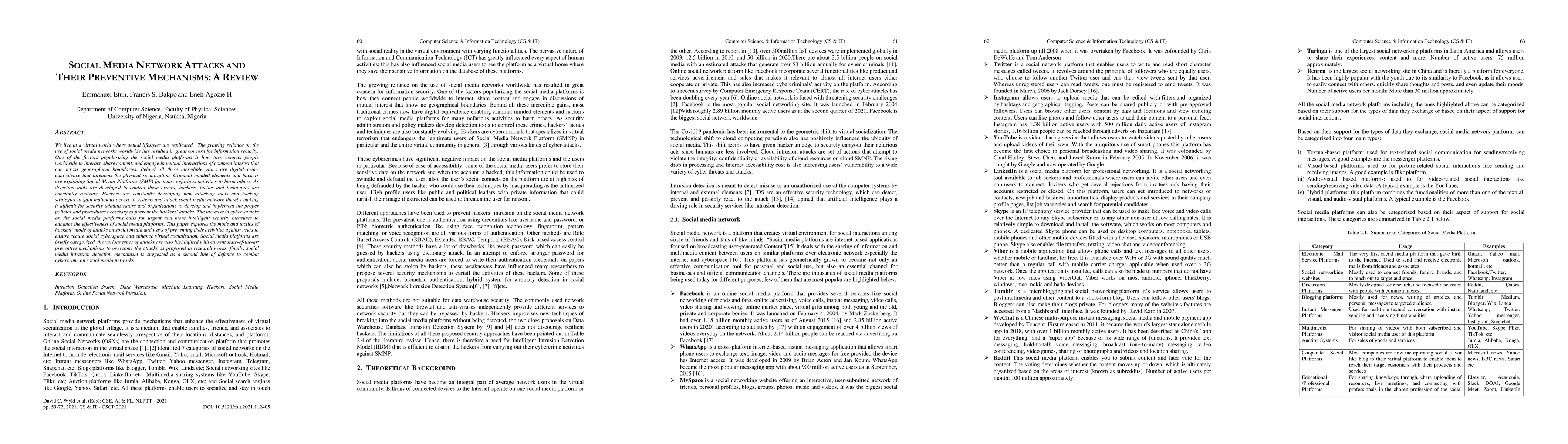 Thumbnail for Social Media Networks Attacks and their Preventive Mechanisms: A Review