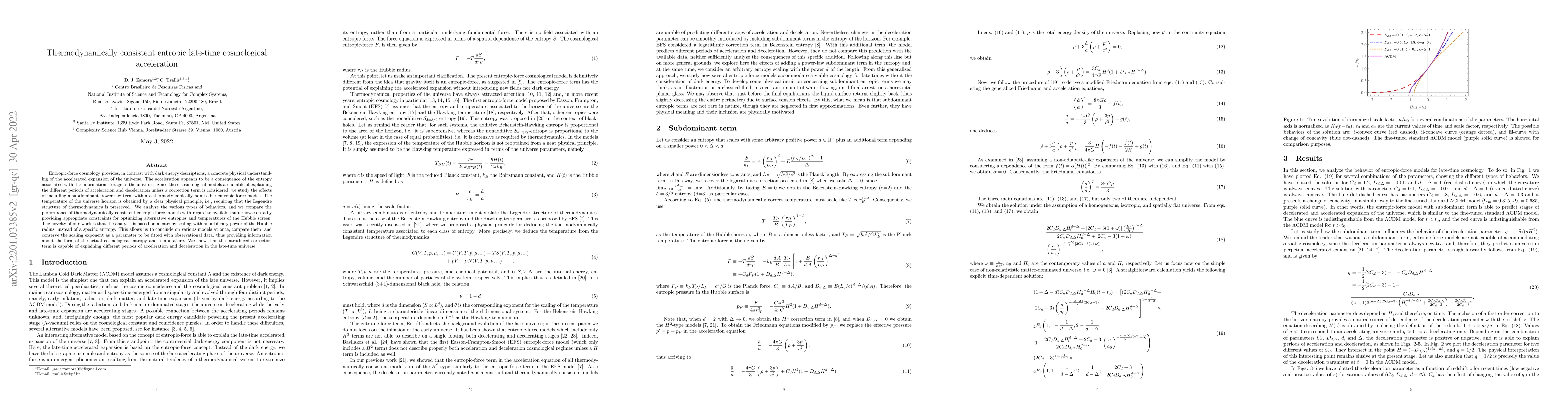 Thumbnail for Thermodynamically consistent entropic late-time cosmological
  acceleration