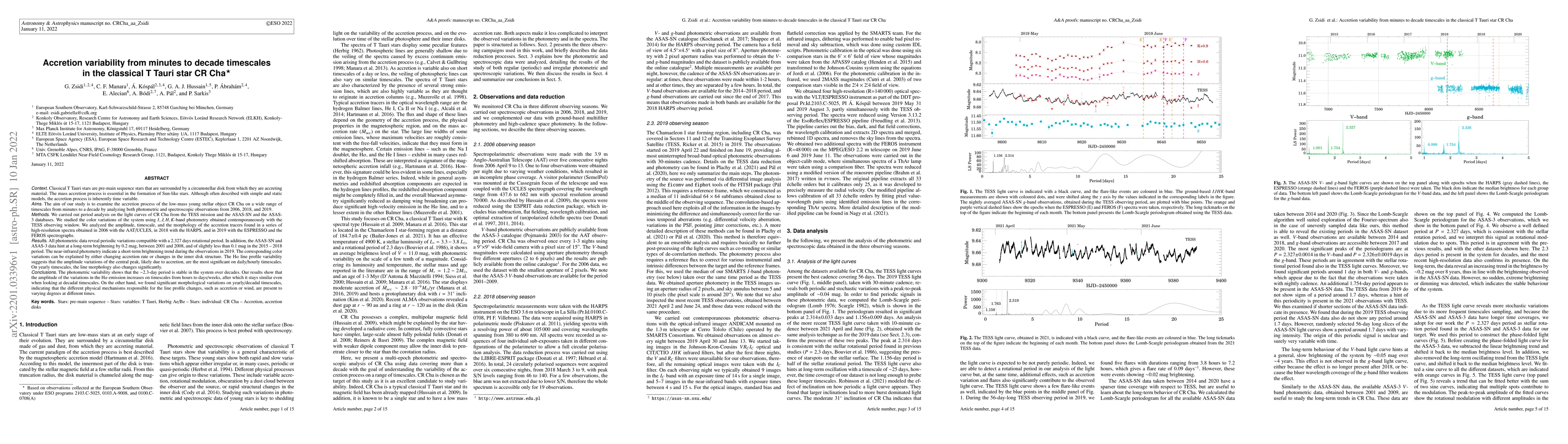 Thumbnail for Accretion variability from minutes to decade timescales in the classical
  T Tauri star CR Cha