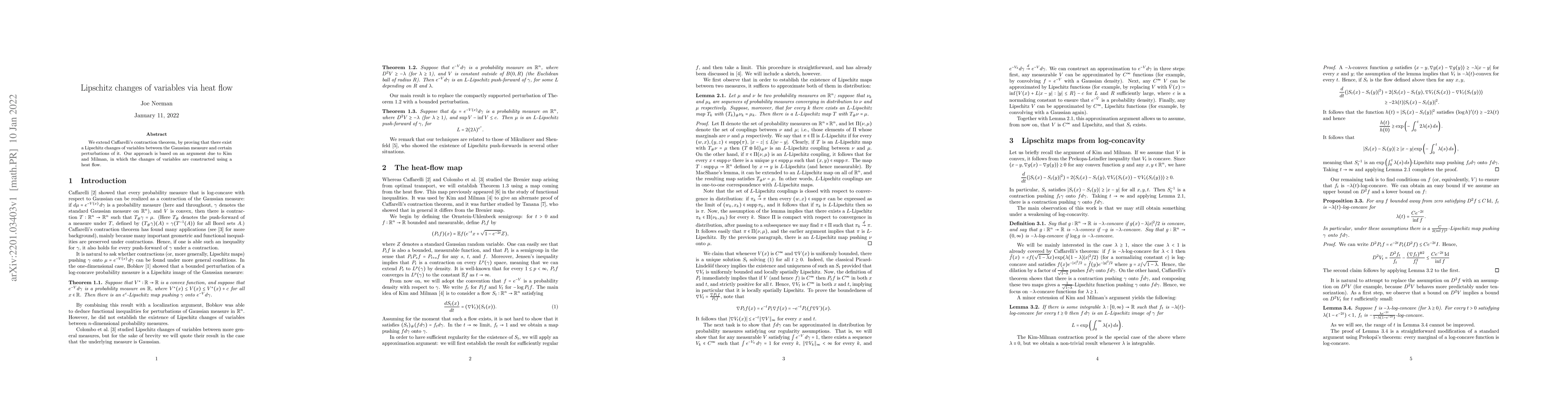 Thumbnail for Lipschitz changes of variables via heat flow