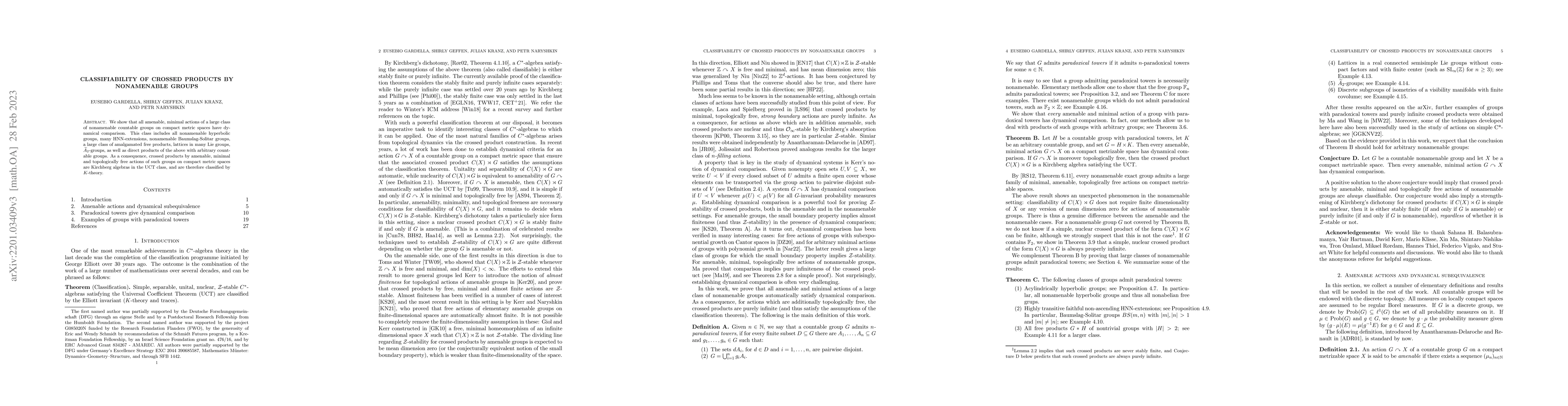 Thumbnail for Classifiability of crossed products by nonamenable groups