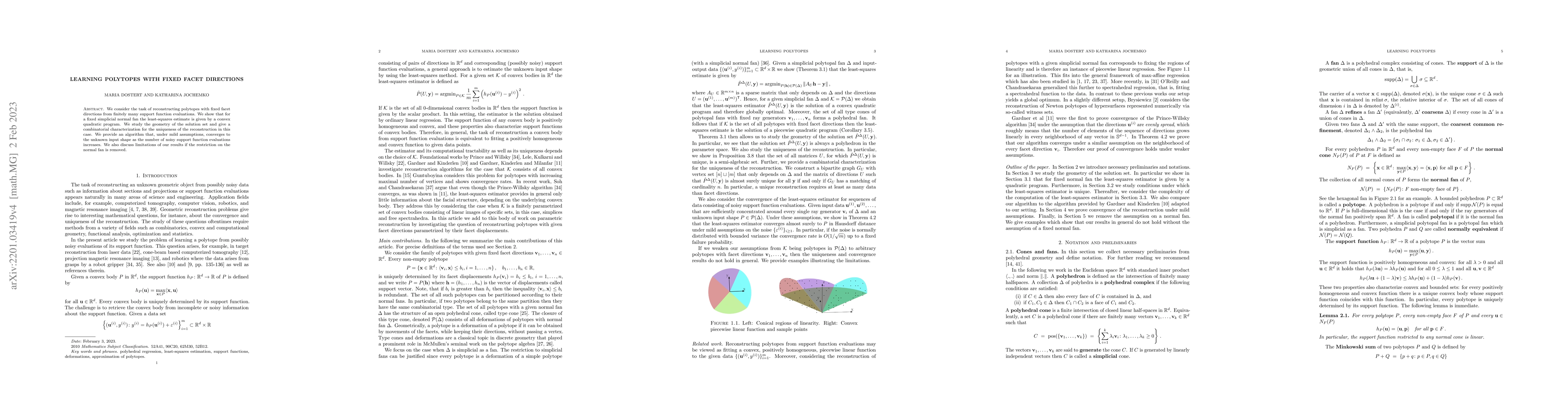 Thumbnail for Learning polytopes with fixed facet directions