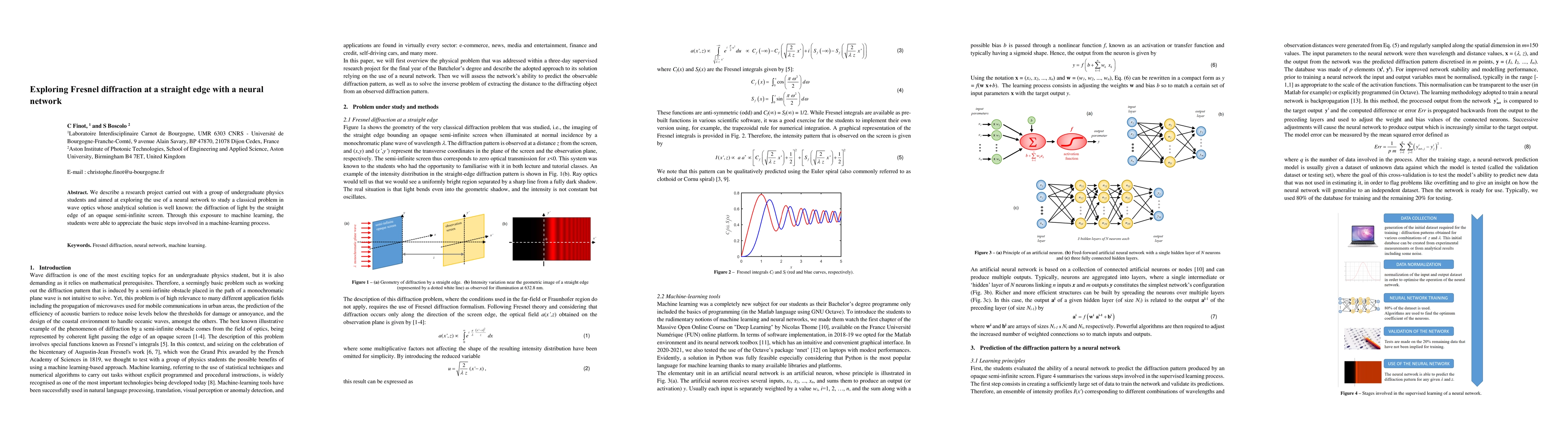 Thumbnail for Exploring Fresnel diffraction at a straight edge with a neural network