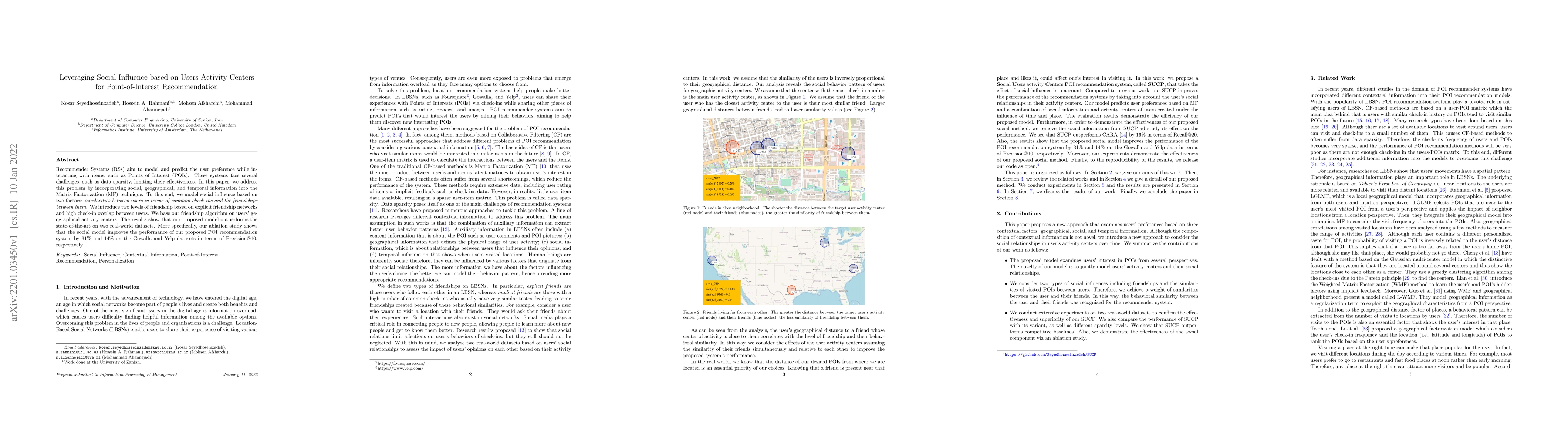 Thumbnail for Leveraging Social Influence based on Users Activity Centers for
  Point-of-Interest Recommendation