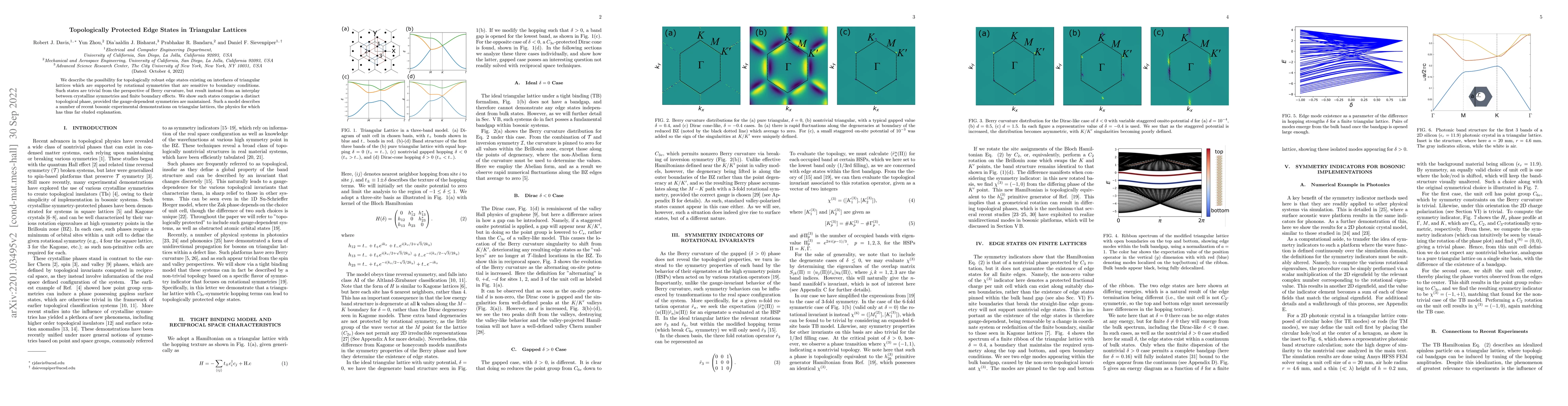 Thumbnail for Topologically Protected Edge States in Triangular Lattices