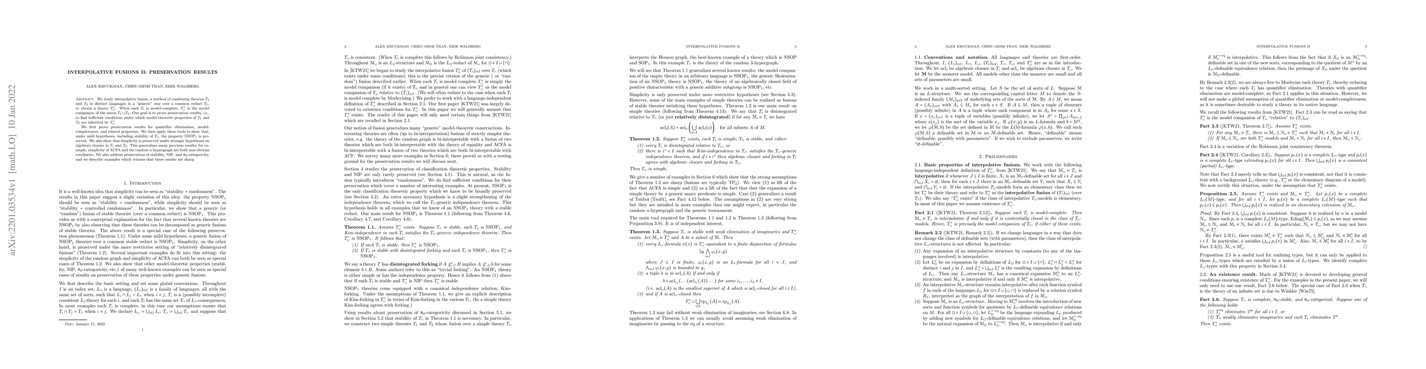 Thumbnail for Interpolative fusions II: Preservation results