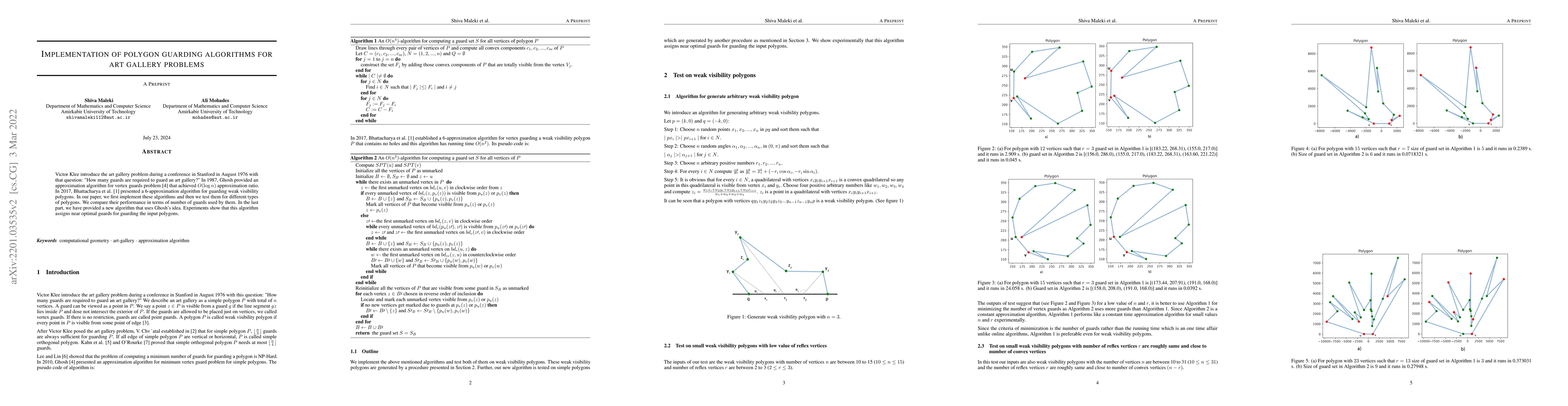 Thumbnail for Implementation of polygon guarding algorithms for art gallery problems