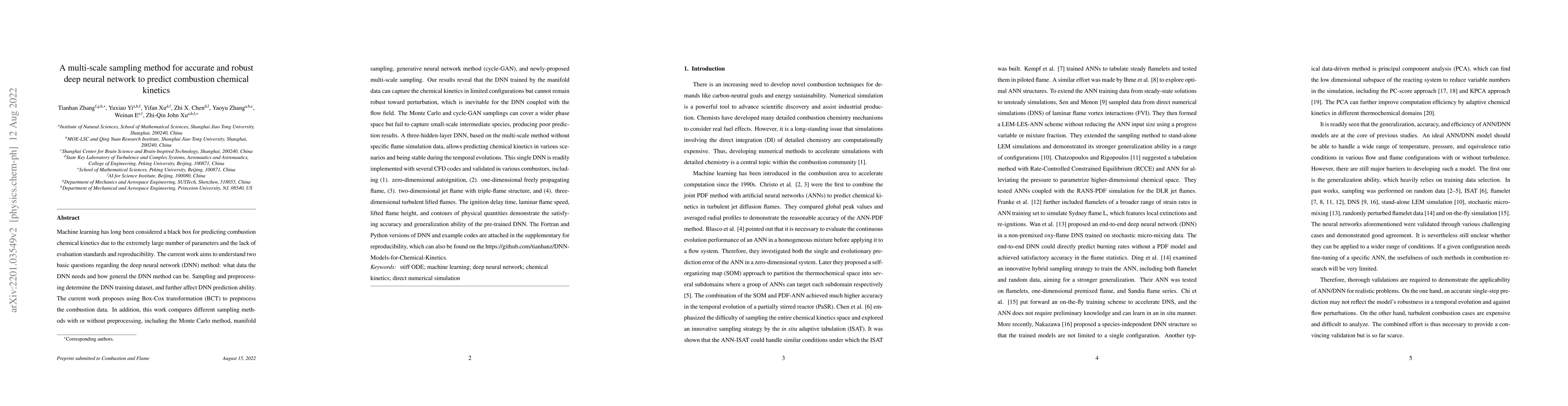 Thumbnail for A multi-scale sampling method for accurate and robust deep neural
  network to predict combustion chemical kinetics