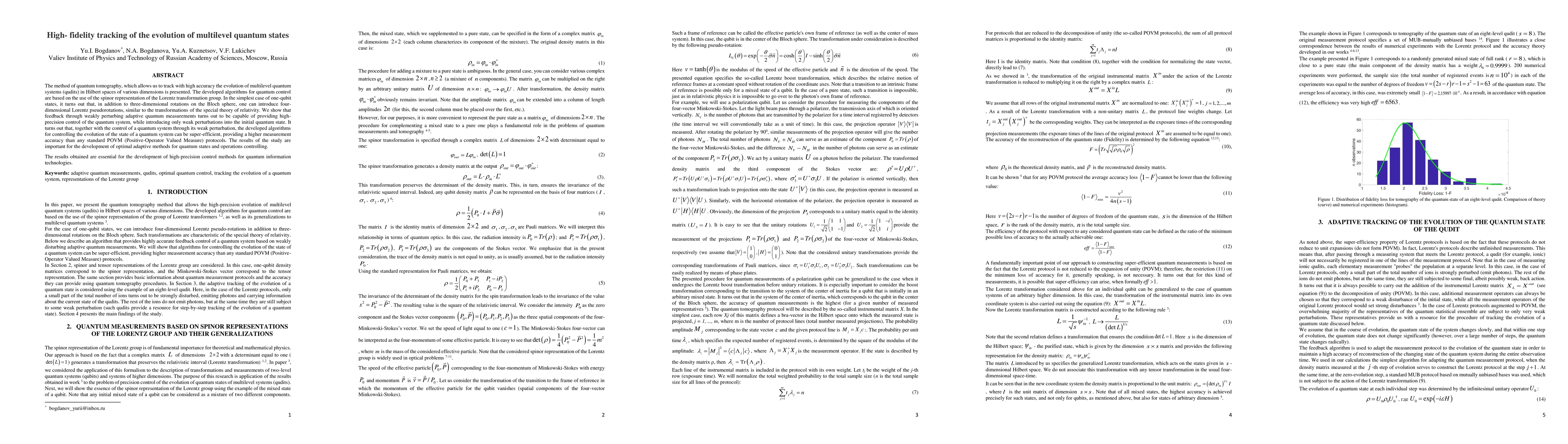 Thumbnail for High-fidelity tracking of the evolution of multilevel quantum states