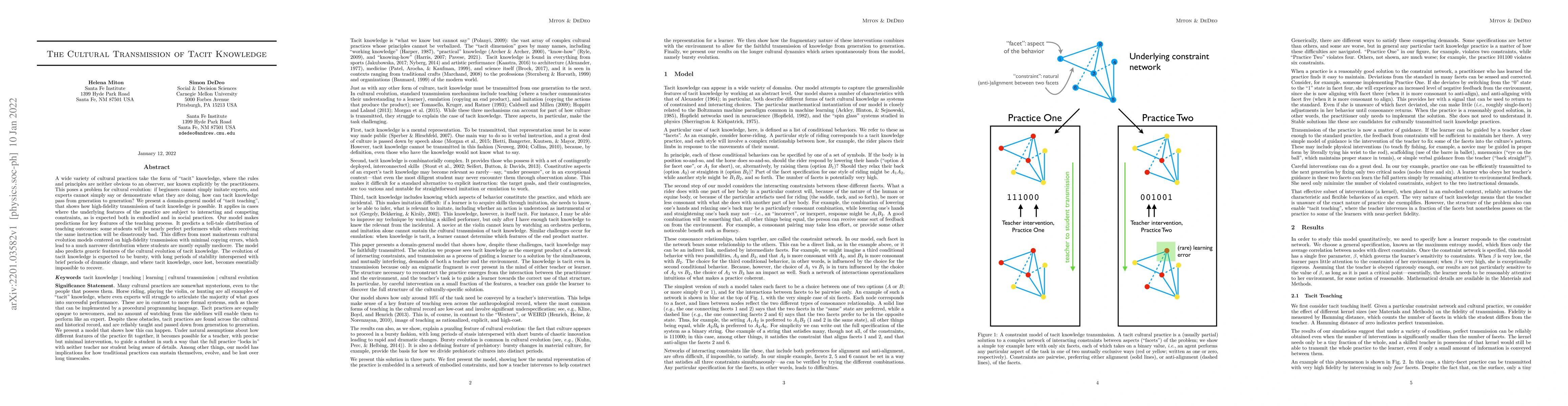 Thumbnail for The Cultural Transmission of Tacit Knowledge
