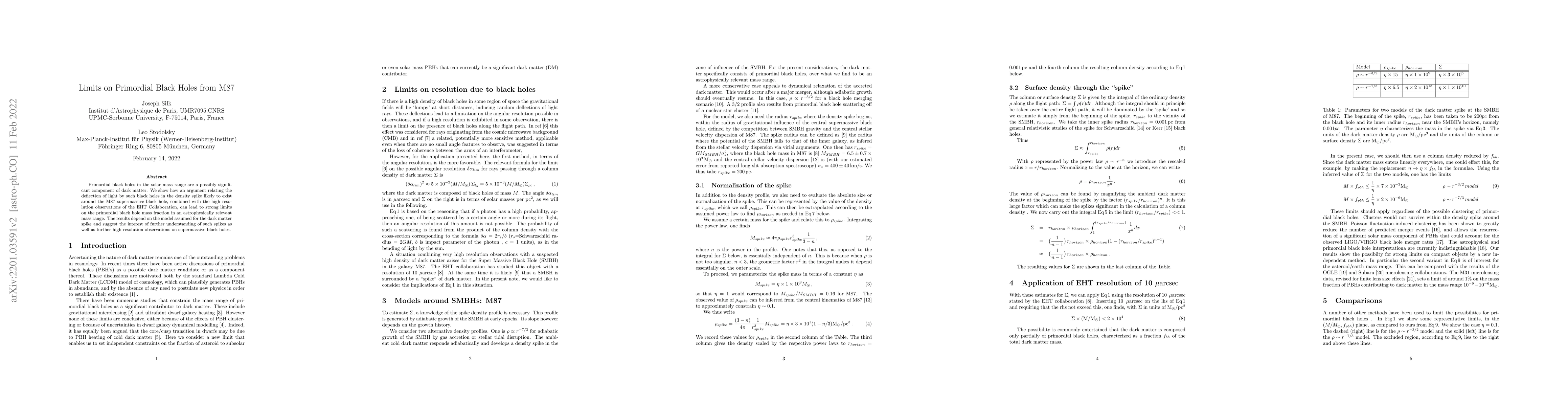 Thumbnail for Limits on Primordial Black Holes from M87