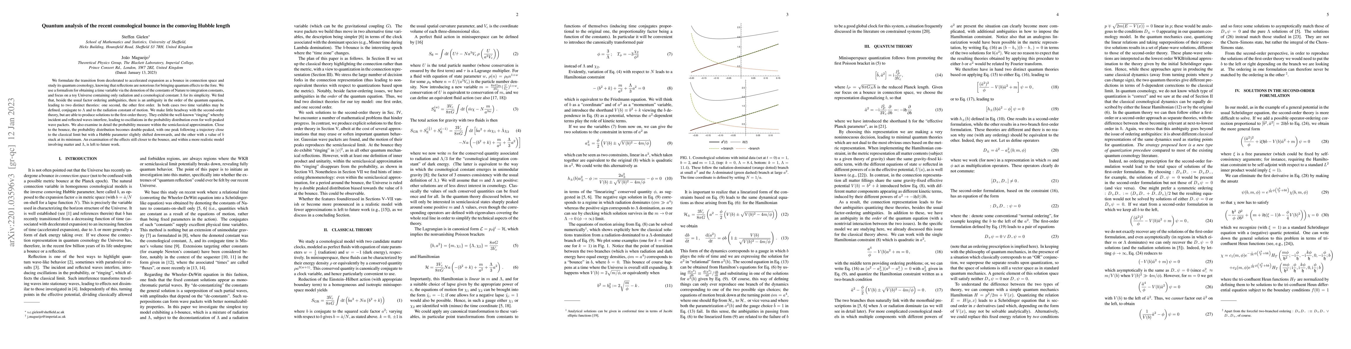 Thumbnail for Quantum analysis of the recent cosmological bounce in the comoving
  Hubble length