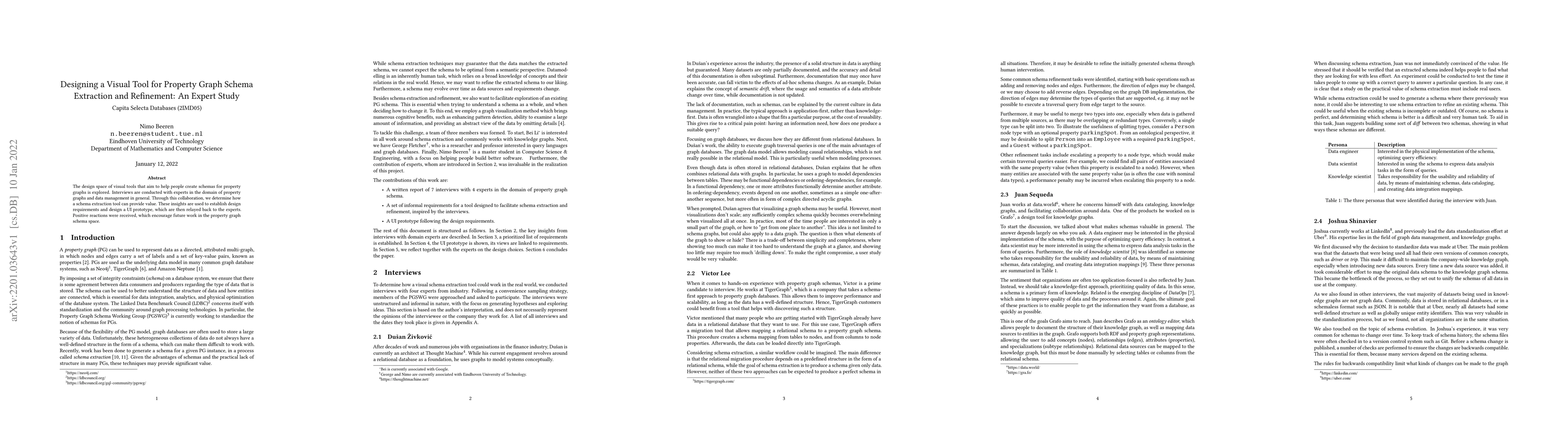 Thumbnail for Designing a Visual Tool for Property Graph Schema Extraction and
  Refinement: An Expert Study