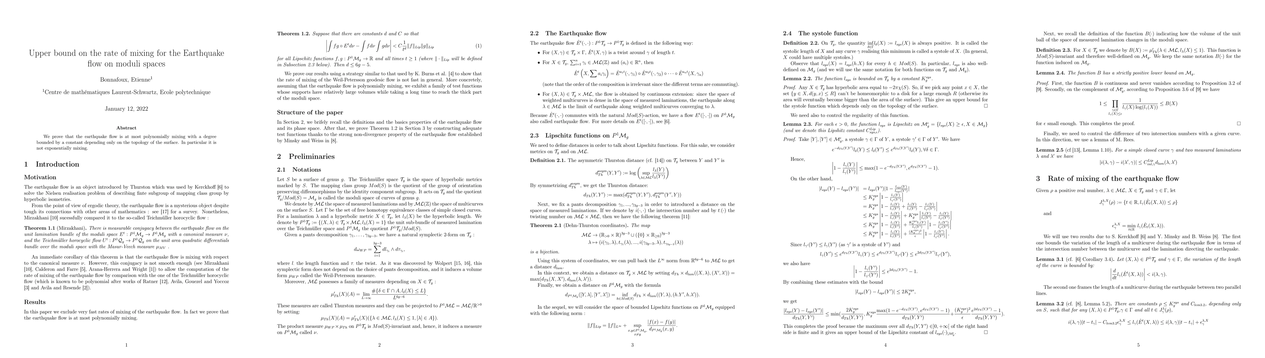 Thumbnail for Upper bound on the rate of mixing for the Earthquake flow on moduli
  spaces