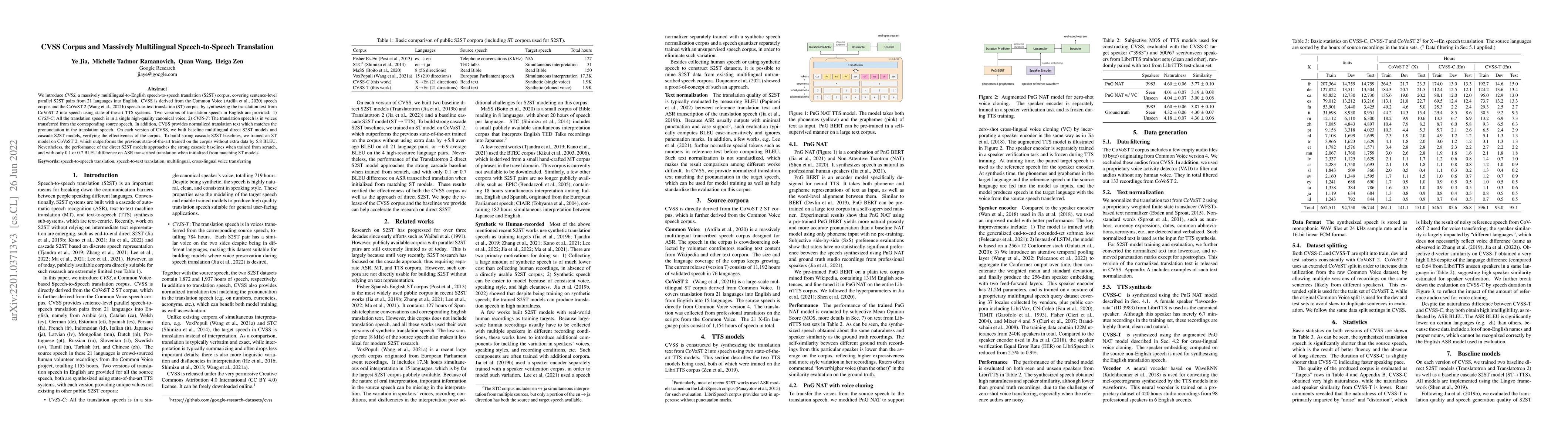 Thumbnail for CVSS Corpus and Massively Multilingual Speech-to-Speech Translation