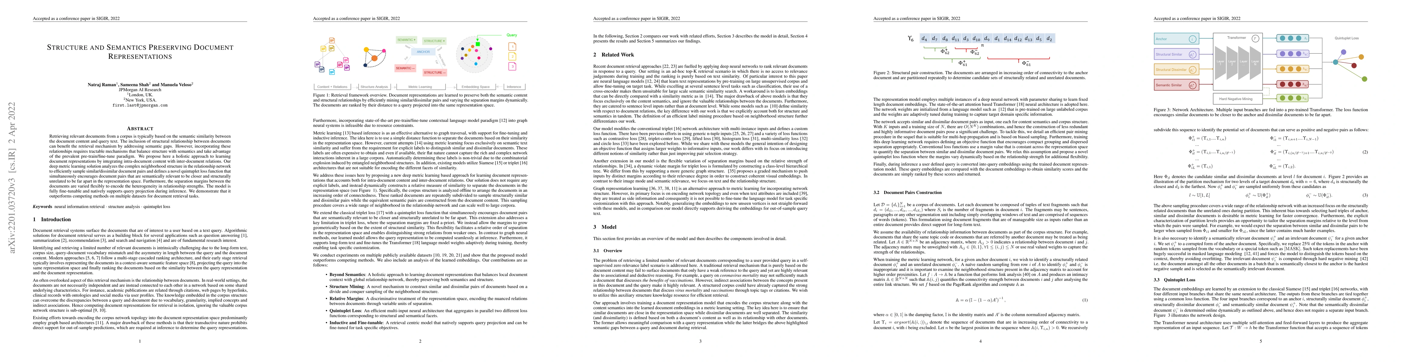 Thumbnail for Structure and Semantics Preserving Document Representations