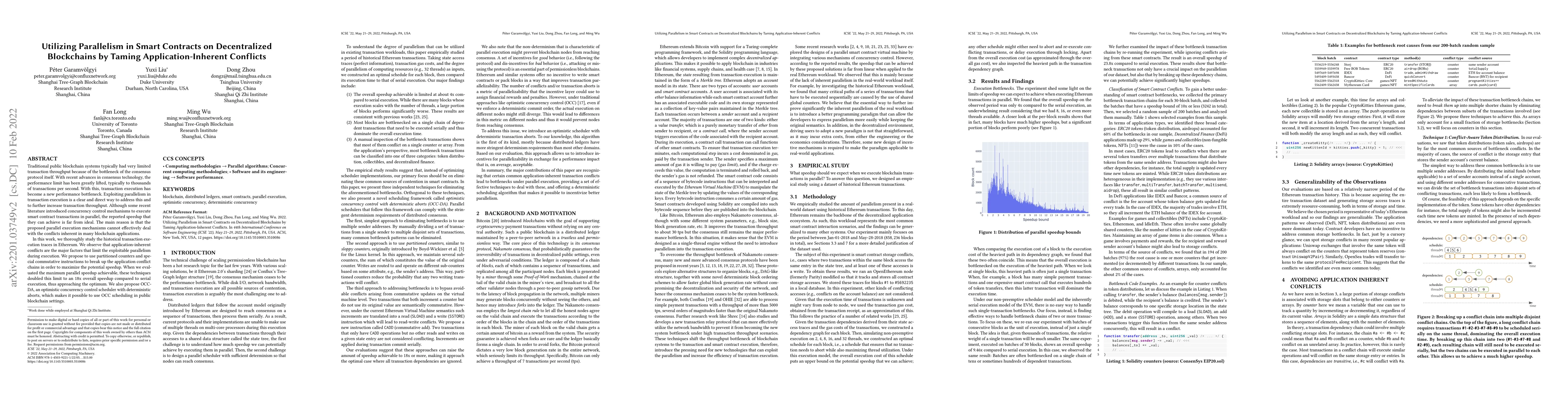 Thumbnail for Utilizing Parallelism in Smart Contracts on Decentralized Blockchains by
  Taming Application-Inherent Conflicts
