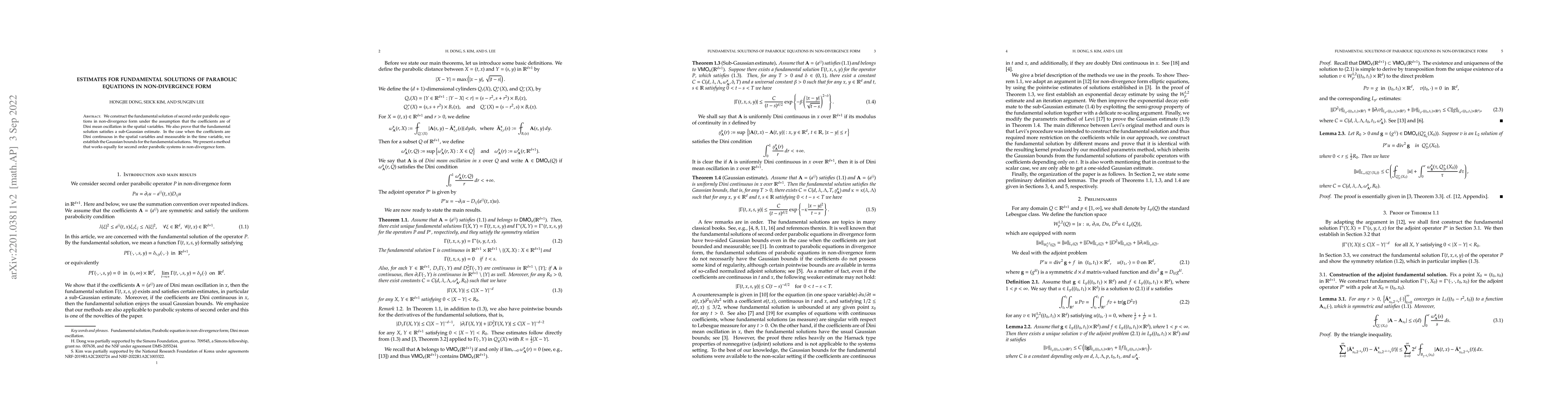 Thumbnail for Estimates for fundamental solutions of parabolic equations in
  non-divergence form
