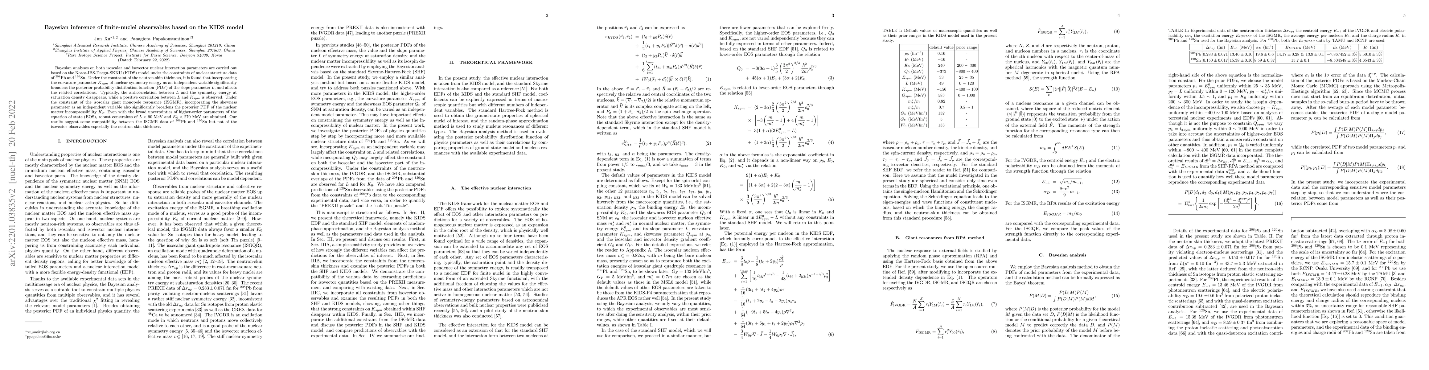 Thumbnail for Bayesian inference of finite-nuclei observables based on the KIDS model