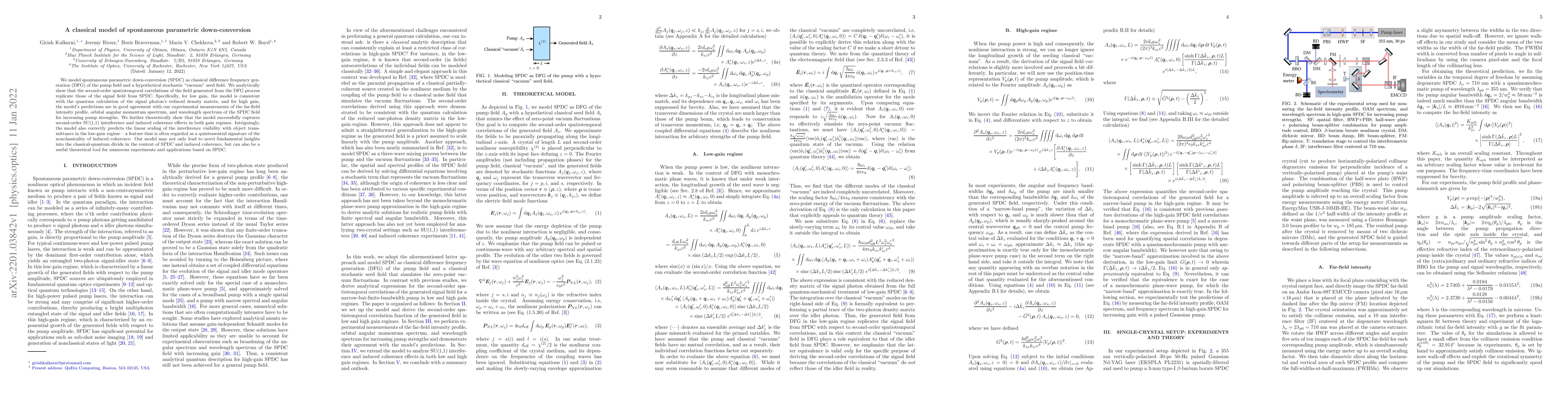 Thumbnail for A classical model of spontaneous parametric down-conversion