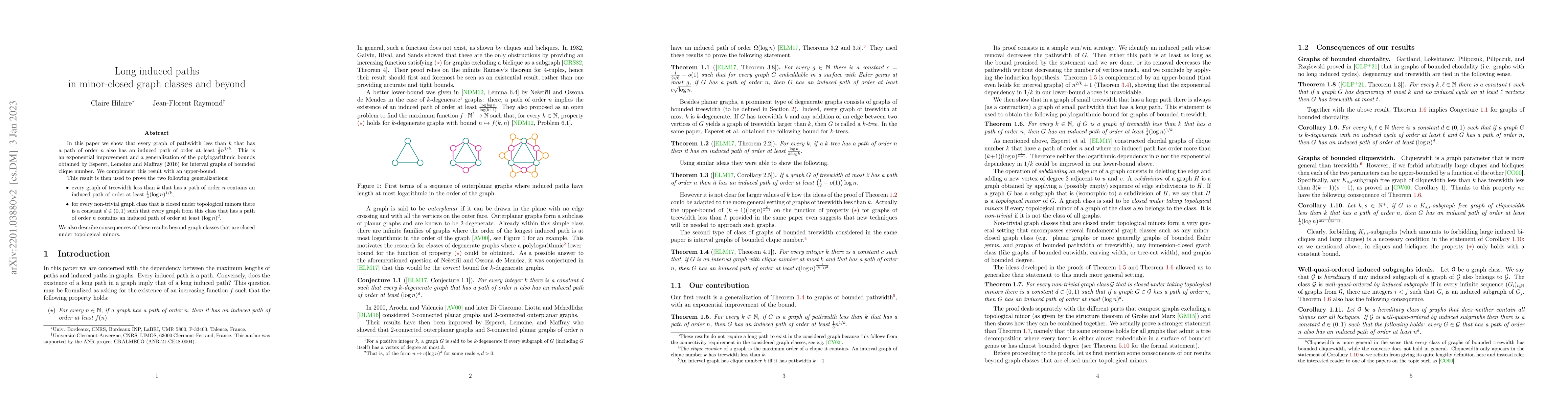 Thumbnail for Long induced paths in minor-closed graph classes and beyond