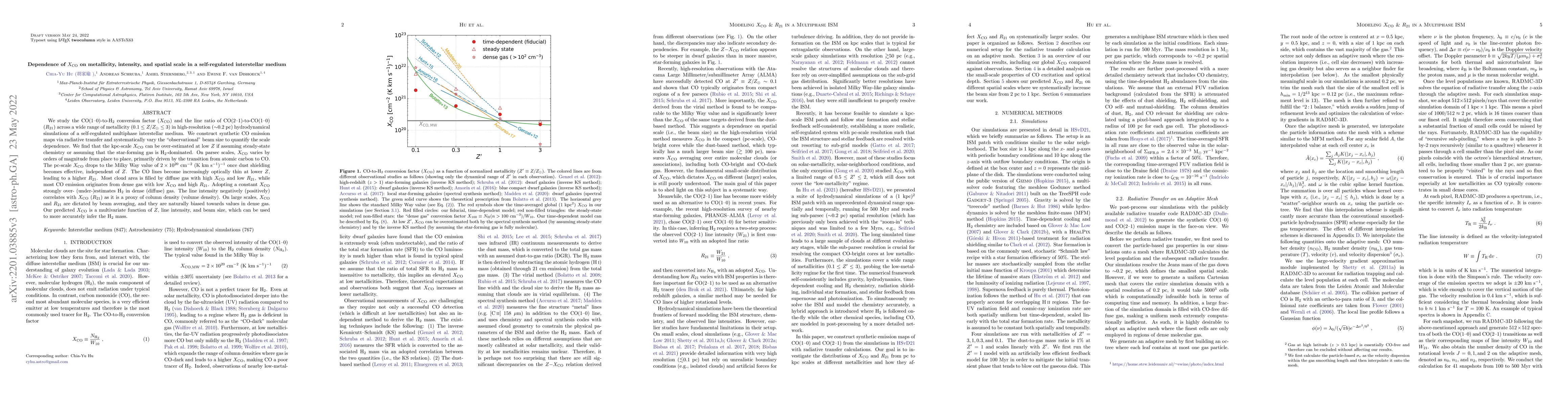 Thumbnail for Dependence of $X_{\rm CO}$ on metallicity, intensity, and spatial scale
  in a self-regulated interstellar medium