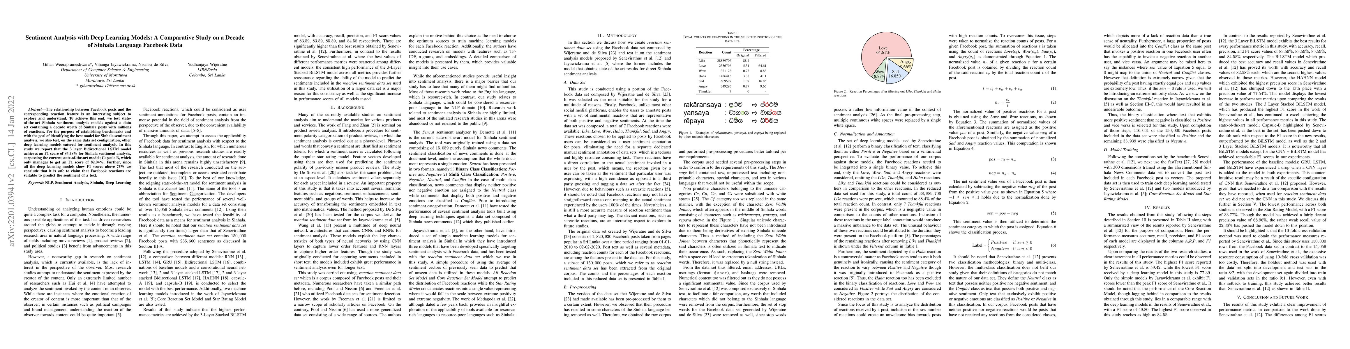Thumbnail for Sentiment Analysis with Deep Learning Models: A Comparative Study on a
  Decade of Sinhala Language Facebook Data