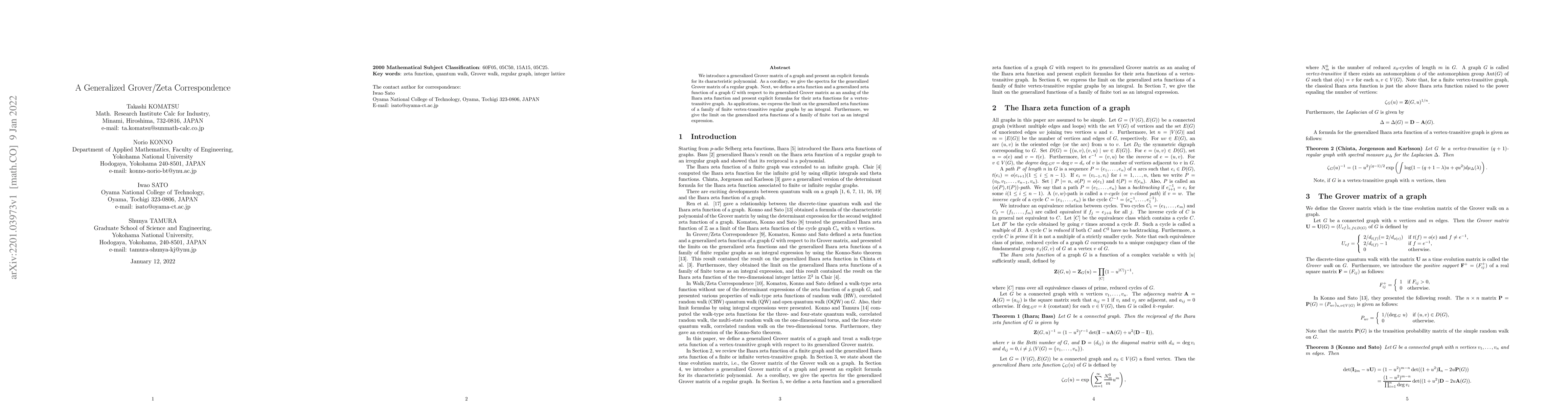 Thumbnail for A Generalized Grover/Zeta Correspondence