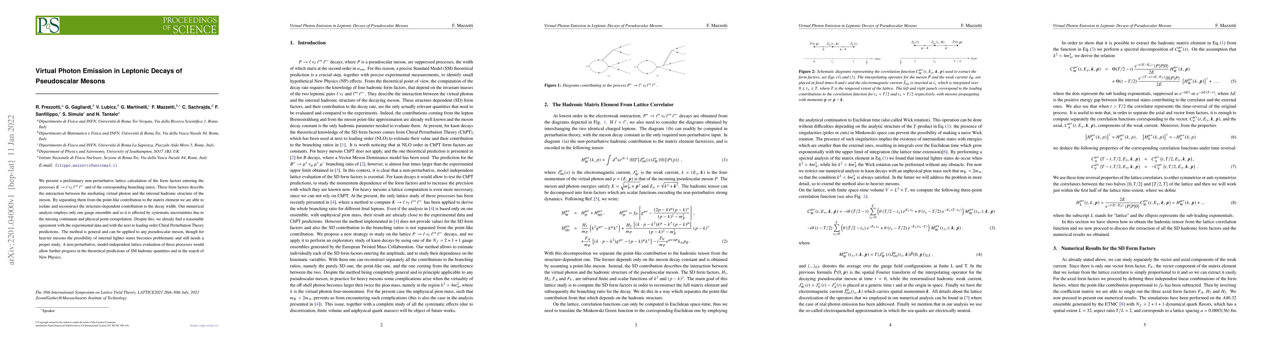 Thumbnail for Virtual Photon Emission in Leptonic Decays of Pseudoscalar Mesons