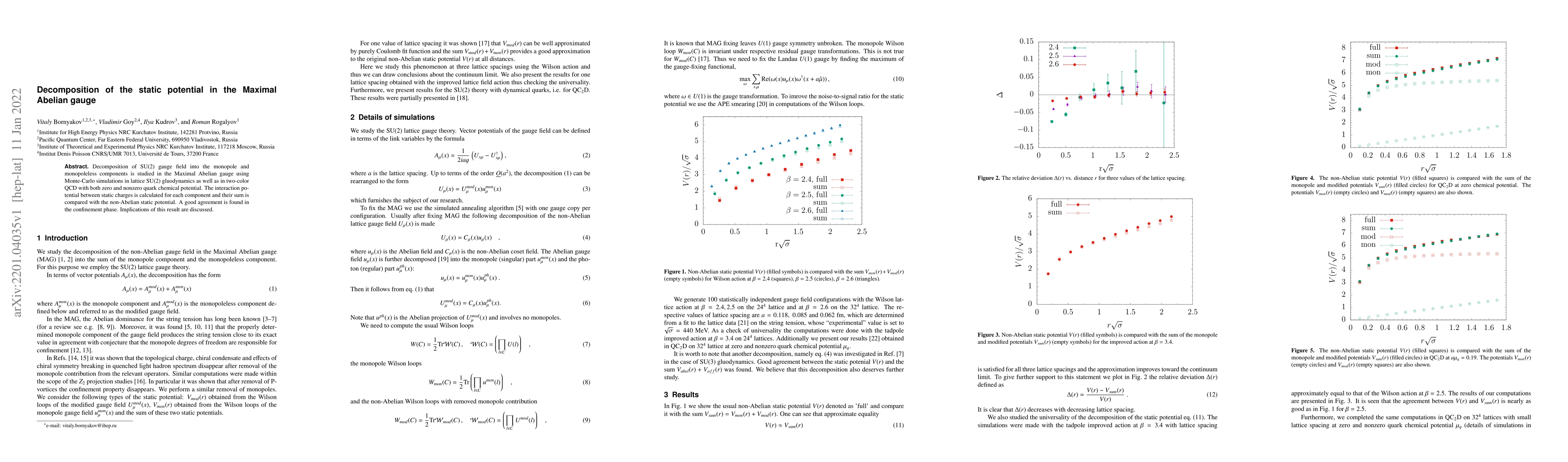 Thumbnail for Decomposition of the static potential in the Maximal Abelian gauge