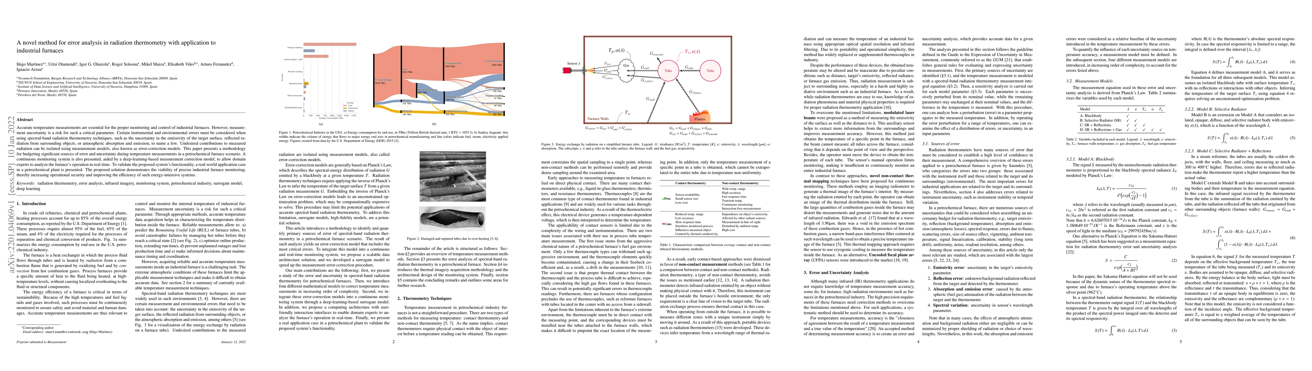 Thumbnail for A novel method for error analysis in radiation thermometry with
  application to industrial furnaces