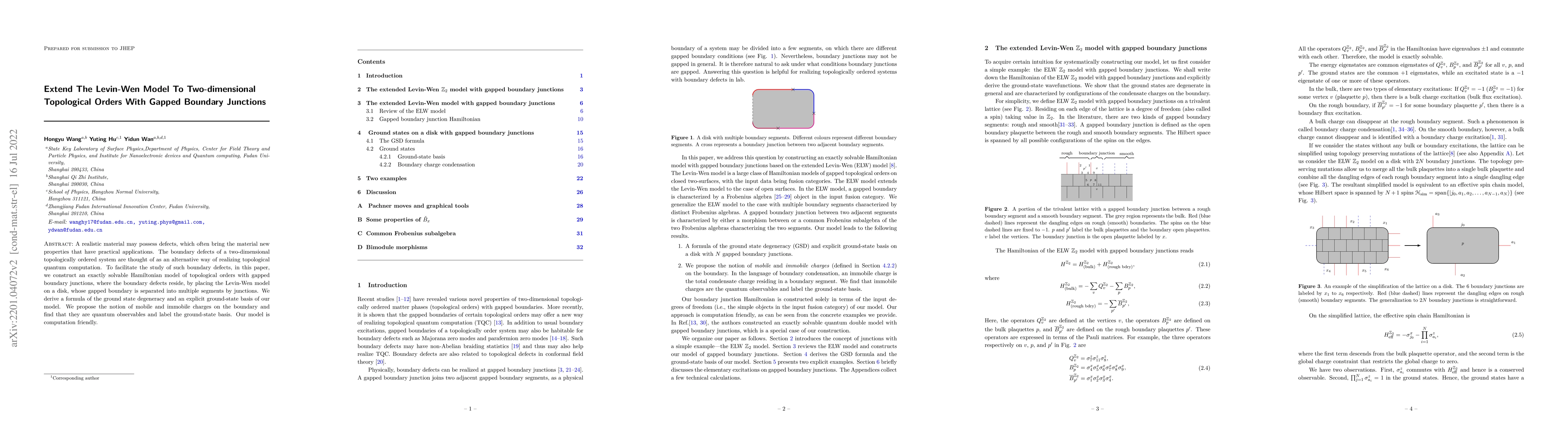 Thumbnail for Extend The Levin-Wen Model To Two-dimensional Topological Orders With
  Gapped Boundary Junctions