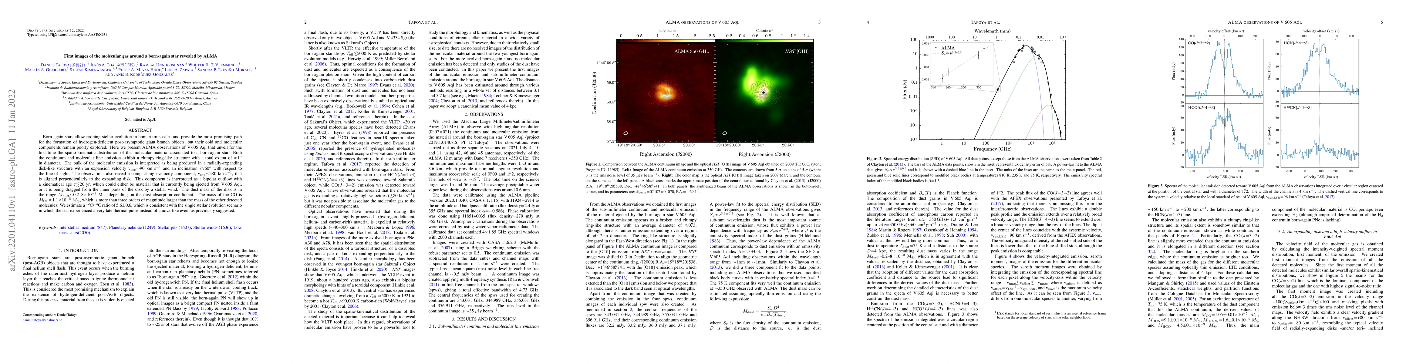 Thumbnail for First images of the molecular gas around a born-again star revealed by
  ALMA