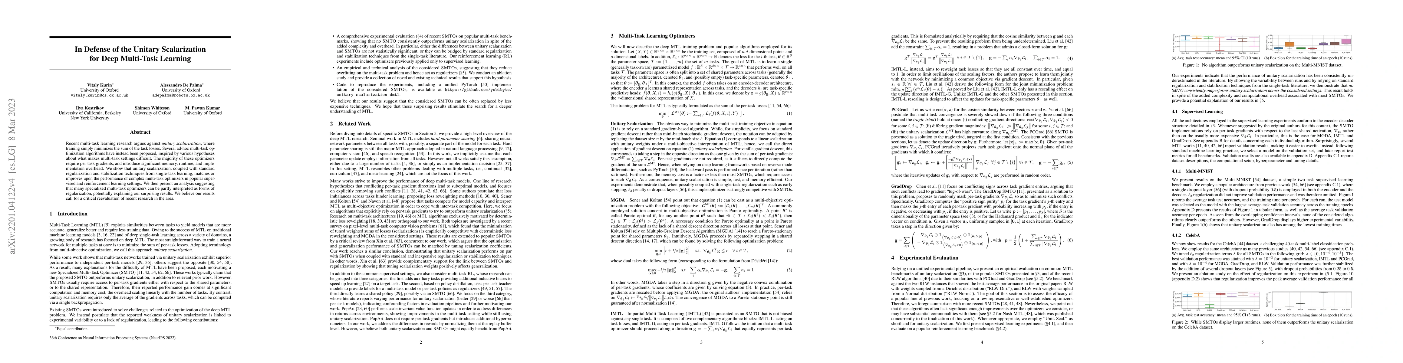 Thumbnail for In Defense of the Unitary Scalarization for Deep Multi-Task Learning