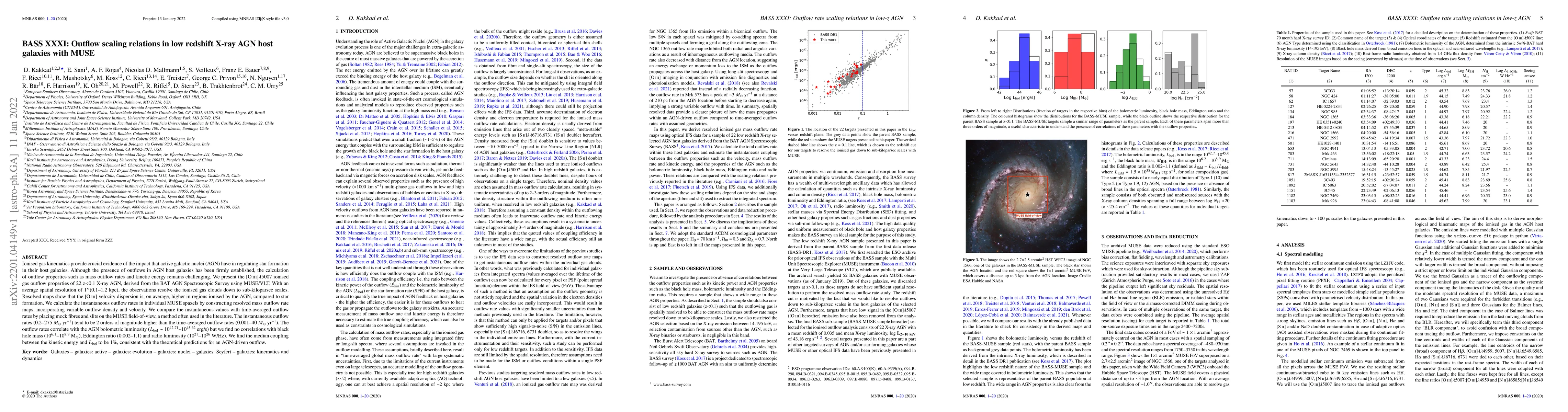 Thumbnail for BASS XXXI: Outflow scaling relations in low redshift X-ray AGN host
  galaxies with MUSE