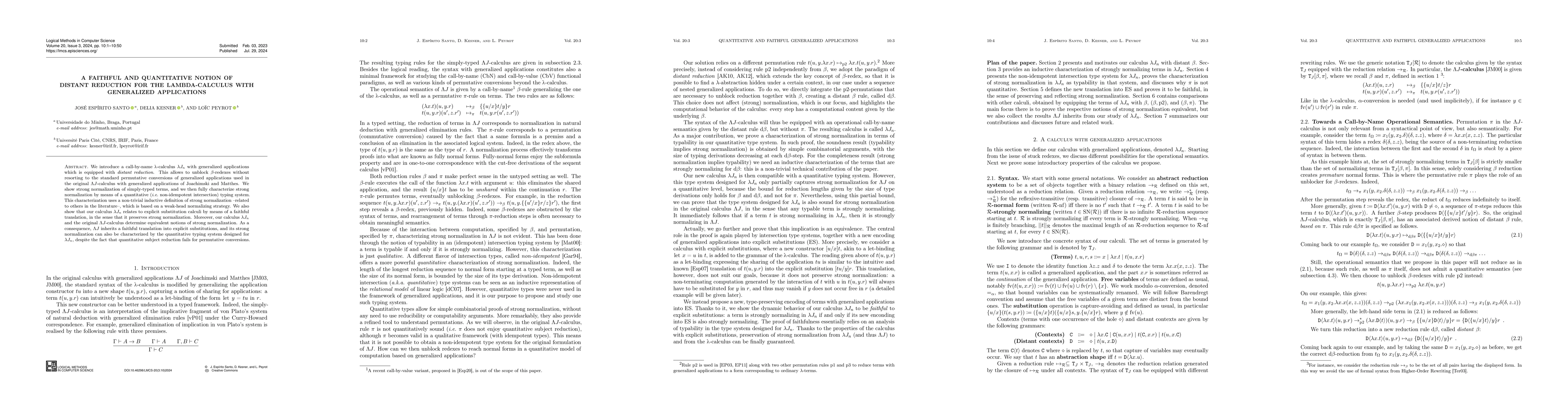 Thumbnail for A Faithful and Quantitative Notion of Distant Reduction for the
  Lambda-Calculus with Generalized Applications