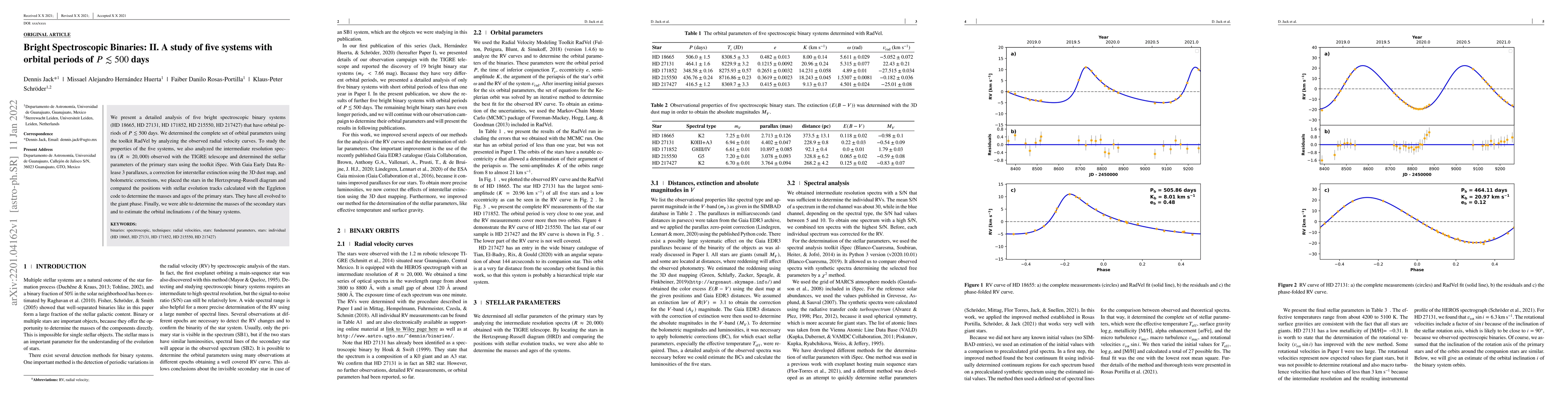 Thumbnail for Bright Spectroscopic Binaries: II. A study of five systems with orbital
  periods of P < 500 days