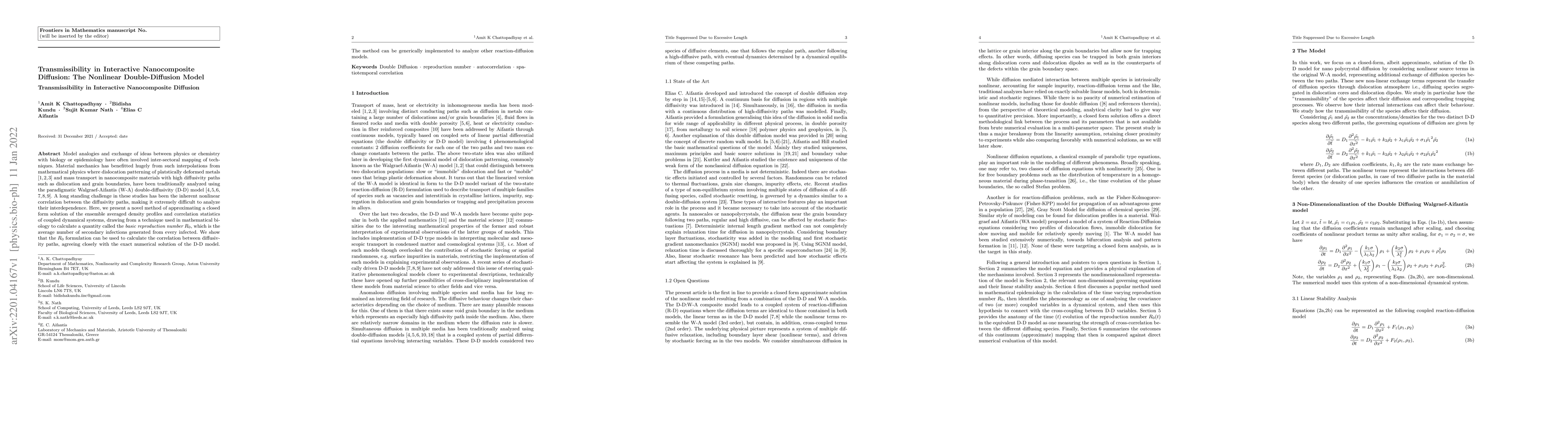 Thumbnail for Transmissibility in Interactive Nanocomposite Diffusion: The Nonlinear
  Double-Diffusion Model