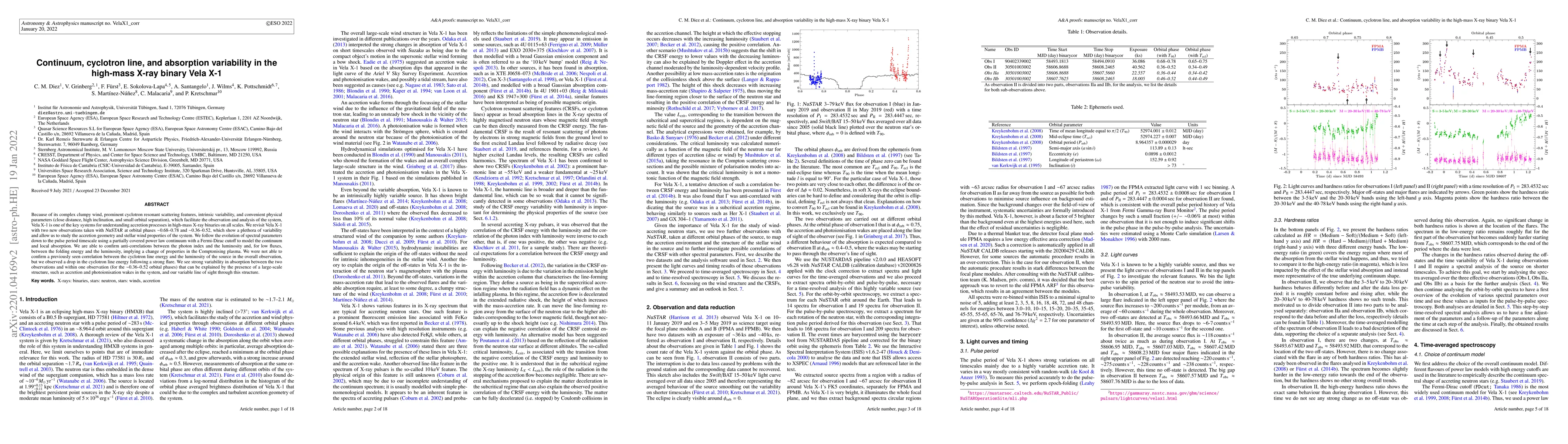 Thumbnail for Continuum, cyclotron line, and absorption variability in the high-mass
  X-ray binary Vela X-1