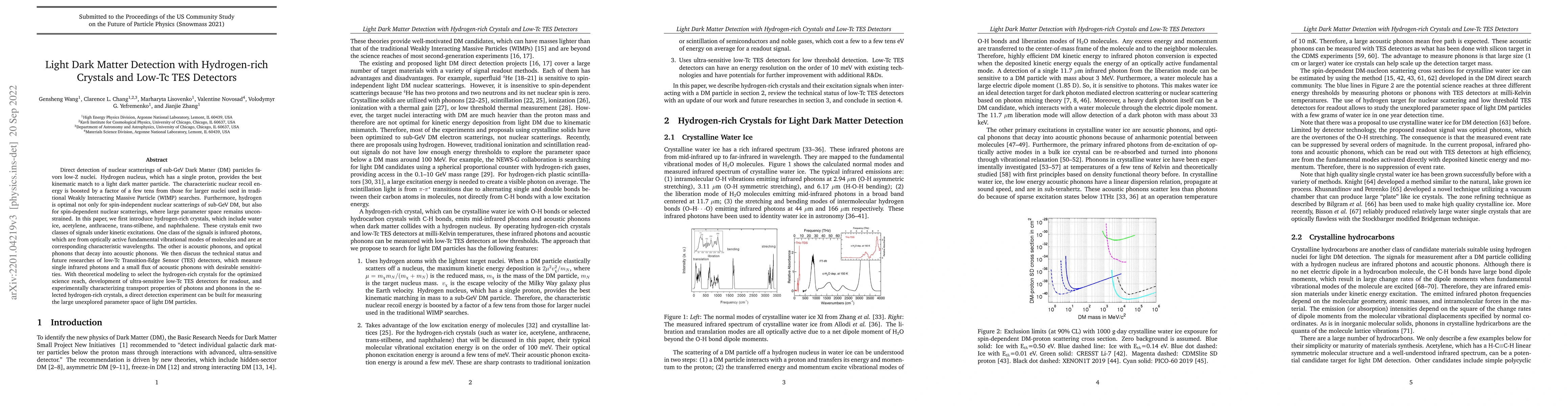 Thumbnail for Light Dark Matter Detection with Hydrogen-rich Crystals and Low-Tc TES
  Detectors