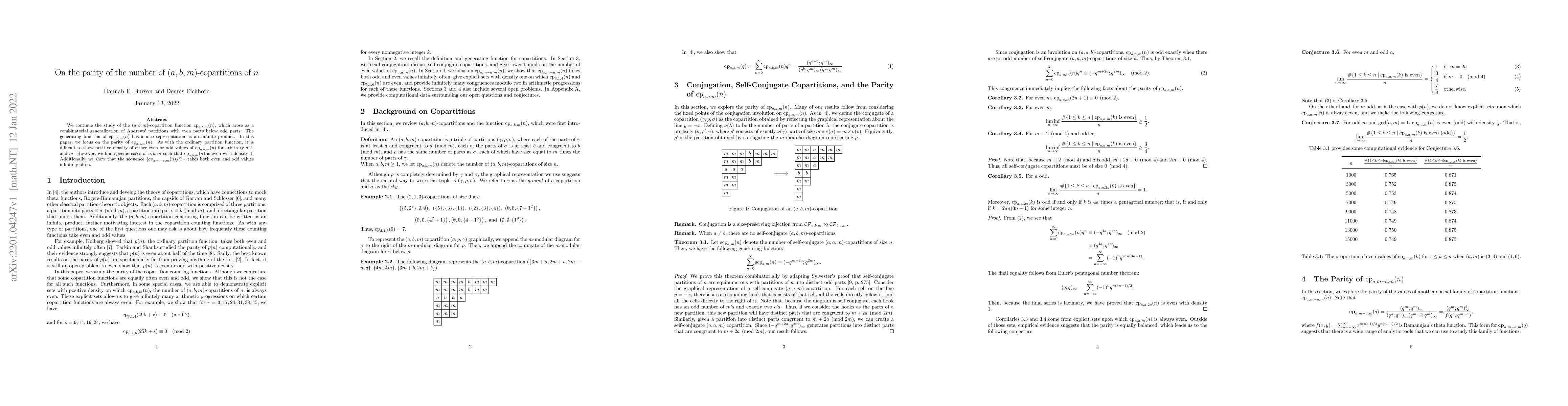 Thumbnail for On the parity of the number of $(a,b,m)$-copartitions of $n$