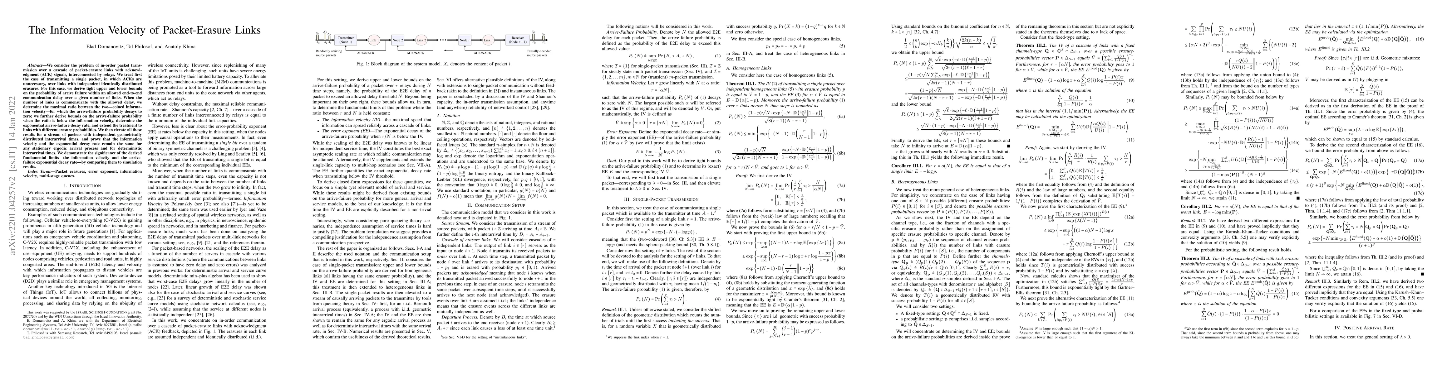 Thumbnail for The Information Velocity of Packet-Erasure Links