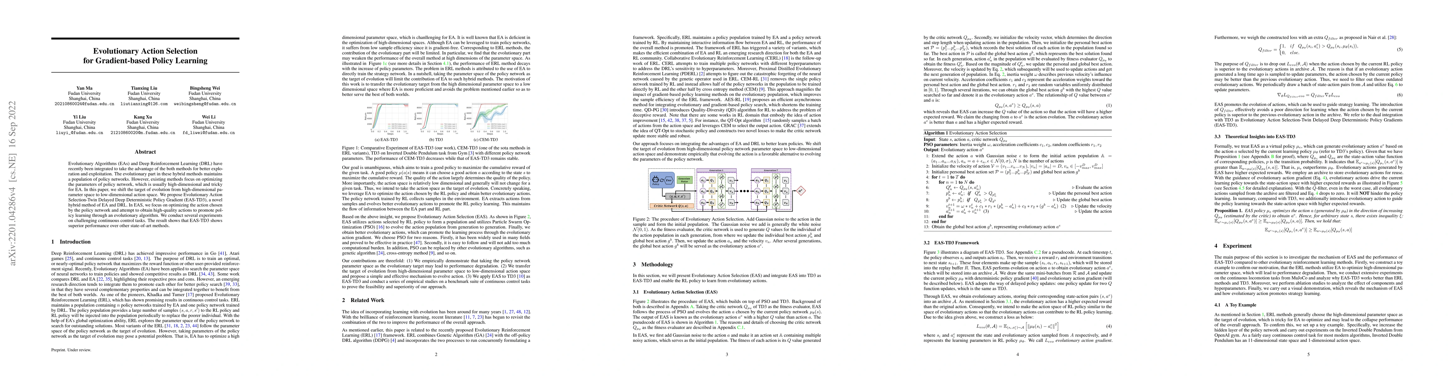 Thumbnail for Evolutionary Action Selection for Gradient-based Policy Learning
