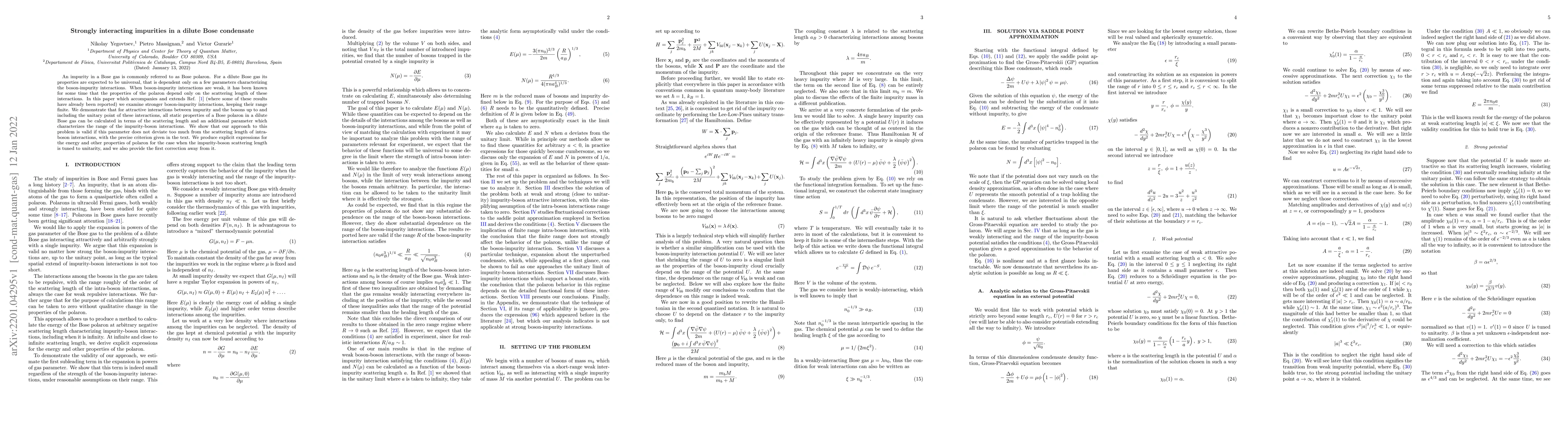 Thumbnail for Strongly interacting impurities in a dilute Bose condensate