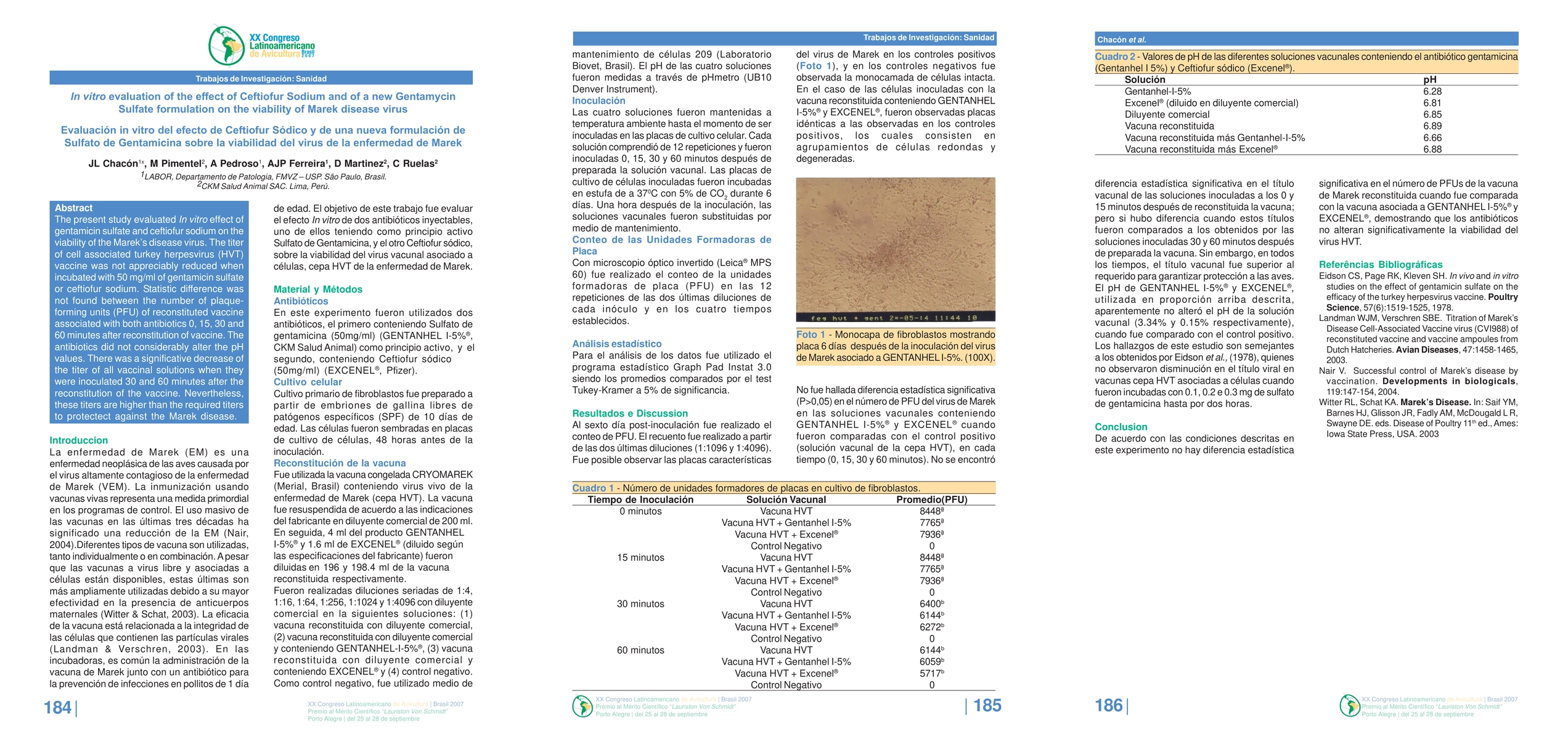 Thumbnail for In vitro evaluation of the effect of Ceftiofur Sodium and of a new
  Gentamycin Sulfate formulation on the viability of Marek disease virus