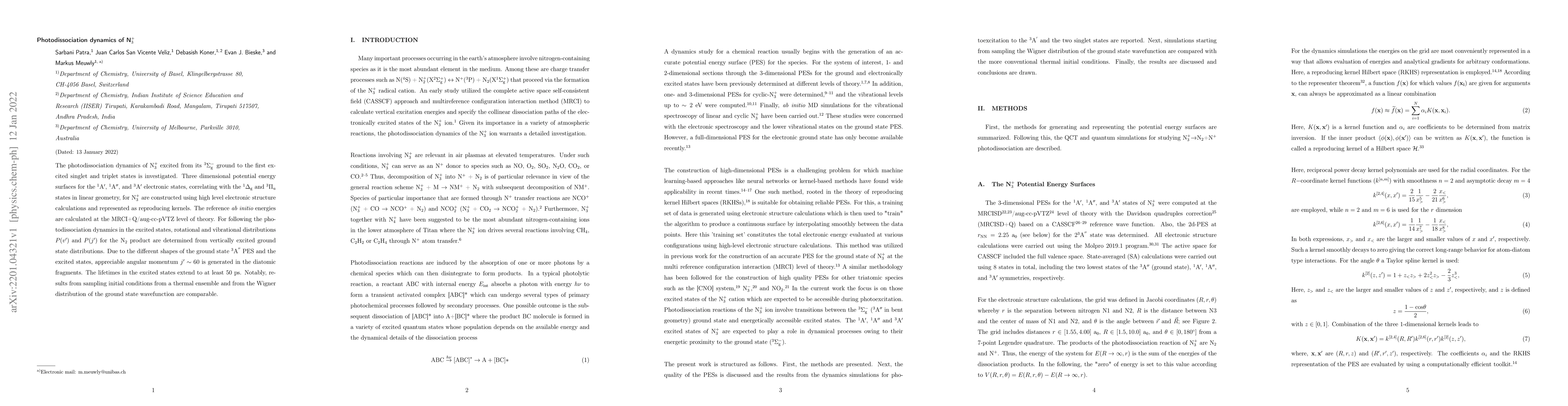 Thumbnail for Photodissociation dynamics of N$_{3}^{+}$